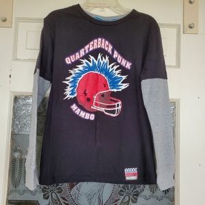Mambo Australia Quarterback Punk Football Long Sleeve T-shirt L Youth Boys Large